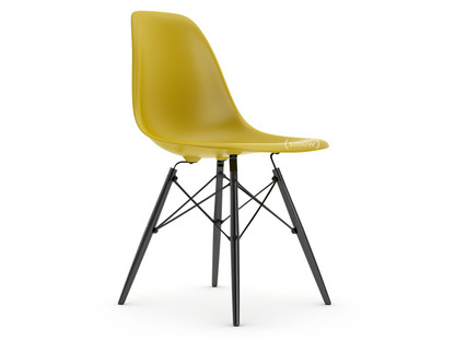 Eames Plastic Side Chair RE DSW Moutarde|Sans rembourrage|Sans rembourrage|Version standard - 43 cm|Érable noir