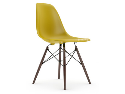 Eames Plastic Side Chair RE DSW Moutarde|Sans rembourrage|Sans rembourrage|Version standard - 43 cm|Érable foncé