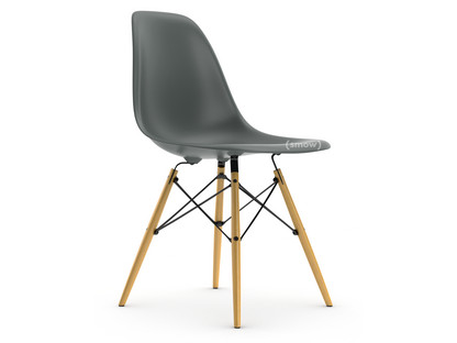 Eames Plastic Side Chair RE DSW Gris granit|Sans rembourrage|Sans rembourrage|Version standard - 43 cm|Frêne tons miel