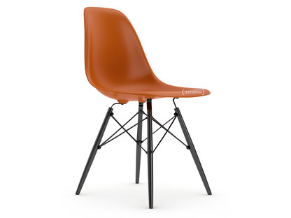 Eames Plastic Side Chair RE DSW Orange rouille|Sans rembourrage|Sans rembourrage|Version standard - 43 cm|Érable noir