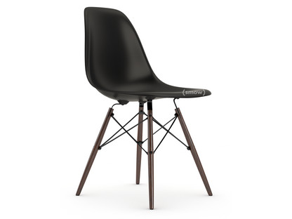 Eames Plastic Side Chair RE DSW Noir profond  |Sans rembourrage|Sans rembourrage|Version standard - 43 cm|Érable foncé