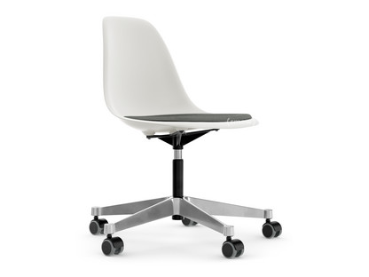 Eames Plastic Side Chair RE PSCC Blanc|Avec coussin d'assise|Nero / ivoire