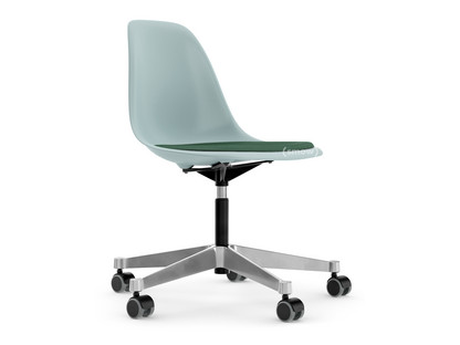 Eames Plastic Side Chair RE PSCC Gris bleuté RE|Avec coussin d'assise|Menthe / forêt