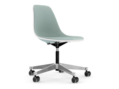 Eames Plastic Side Chair RE PSCC Gris bleuté RE|Rembourrage intégral|Bleu glacier / ivoire