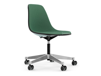 Eames Plastic Side Chair RE PSCC Gris bleuté RE|Rembourrage intégral|Menthe / forêt