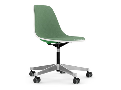Eames Plastic Side Chair RE PSCC Vert|Rembourrage intégral|Vert / ivoire