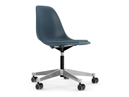 Eames Plastic Side Chair RE PSCC Bleu océan RE|Avec coussin d'assise|Bleu glacier / marron marais
