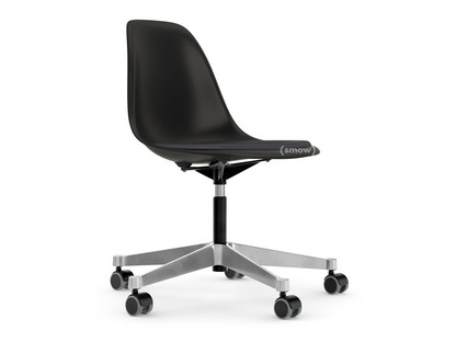 Eames Plastic Side Chair RE PSCC Noir profond RE|Avec coussin d'assise|Gris foncé