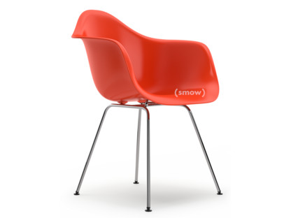 Eames Plastic Armchair RE DAX Rouge (rouge coquelicot)|Sans rembourrage|Sans rembourrage|Version standard - 43 cm|Chromé