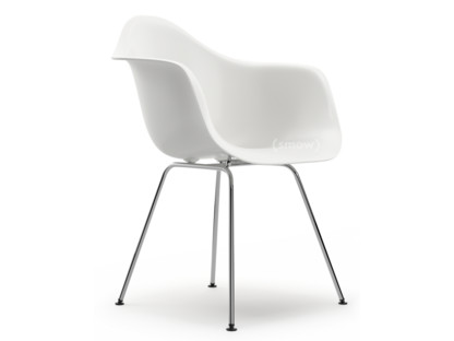 Eames Plastic Armchair RE DAX Blanc|Sans rembourrage|Sans rembourrage|Version standard - 43 cm|Chromé
