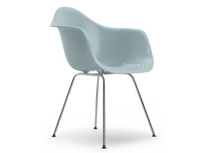 Eames Plastic Armchair RE DAX Gris bleuté|Sans rembourrage|Sans rembourrage|Version standard - 43 cm|Chromé