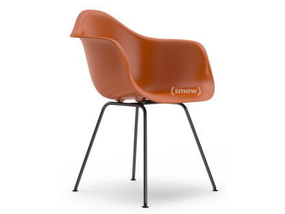 Eames Plastic Armchair RE DAX Orange rouille|Sans rembourrage|Sans rembourrage|Version standard - 43 cm|Revêtement basic dark