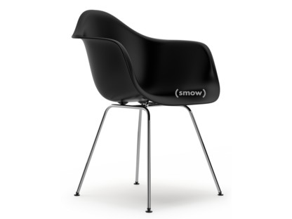 Eames Plastic Armchair RE DAX Noir profond  |Sans rembourrage|Sans rembourrage|Version standard - 43 cm|Chromé