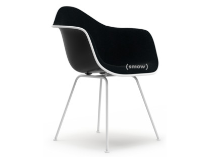 Eames Plastic Armchair RE DAX Noir profond  |Rembourrage intégral|Nero|Version standard - 43 cm|Revêtement blanc