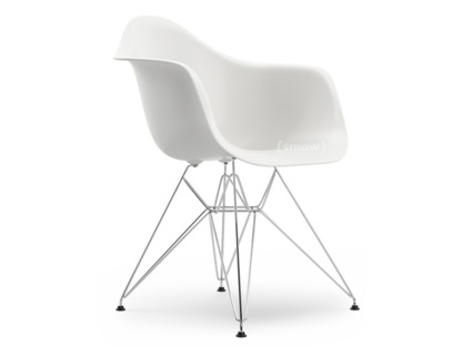 Eames Plastic Armchair RE DAR Blanc|Sans rembourrage|Sans rembourrage|Version standard - 43 cm|Chromé