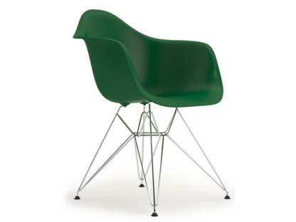 Eames Plastic Armchair RE DAR Vert émeraude|Sans rembourrage|Sans rembourrage|Version standard - 43 cm|Chromé