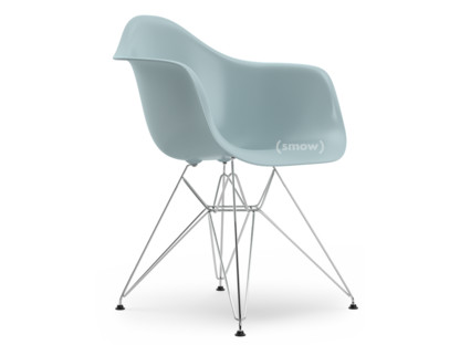 Eames Plastic Armchair RE DAR Gris bleuté|Sans rembourrage|Sans rembourrage|Version standard - 43 cm|Chromé