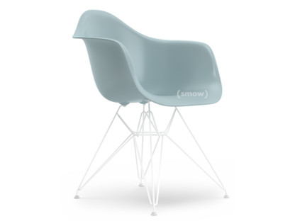 Eames Plastic Armchair RE DAR Gris bleuté|Sans rembourrage|Sans rembourrage|Version standard - 43 cm|Revêtement blanc