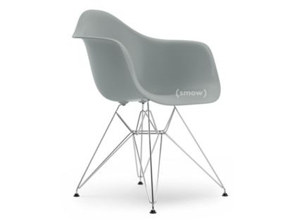 Eames Plastic Armchair RE DAR Gris clair|Sans rembourrage|Sans rembourrage|Version standard - 43 cm|Chromé