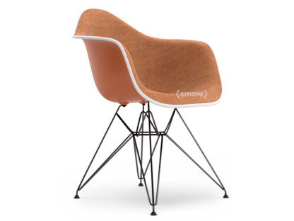 Eames Plastic Armchair RE DAR Orange rouille|Rembourrage intégral|Cognac / ivoire|Version standard - 43 cm|Revêtement basic dark