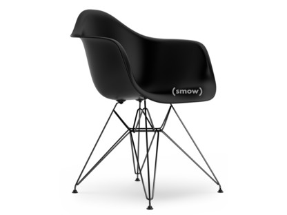 Eames Plastic Armchair RE DAR Noir profond  |Sans rembourrage|Sans rembourrage|Version standard - 43 cm|Revêtement basic dark