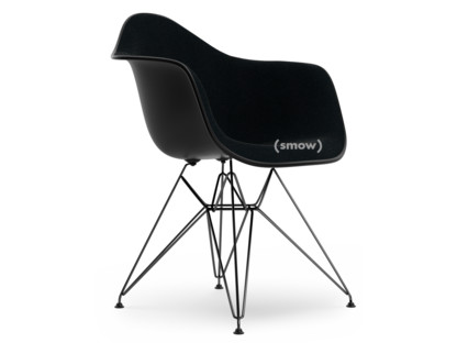 Eames Plastic Armchair RE DAR Noir profond  |Rembourrage intégral|Nero|Version standard - 43 cm|Revêtement basic dark