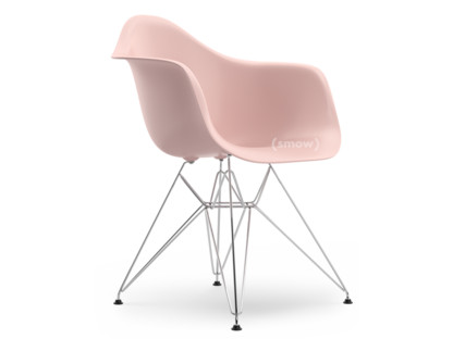 Eames Plastic Armchair RE DAR Rose pâle RE|Sans rembourrage|Sans rembourrage|Version standard - 43 cm|Chromé