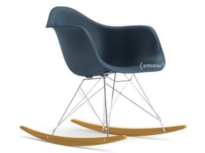 Eames Plastic Armchair RE RAR Bleu océan|Chromé|Érable nuance de jaune