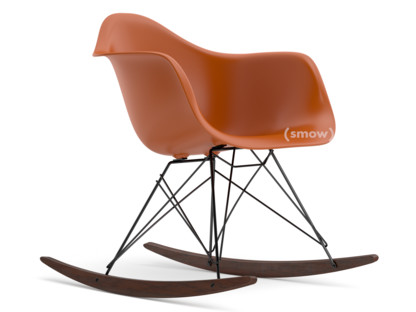 Eames Plastic Armchair RE RAR Orange rouille|Revêtement basic dark|Érable foncé