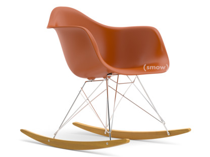 Eames Plastic Armchair RE RAR Orange rouille|Chromé|Érable nuance de jaune