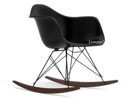 Eames Plastic Armchair RE RAR Noir profond  |Revêtement basic dark|Érable foncé