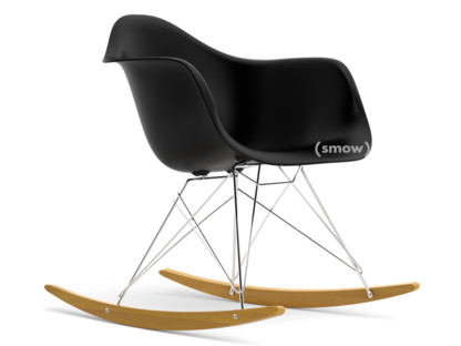 Eames Plastic Armchair RE RAR Noir profond  |Chromé|Érable nuance de jaune