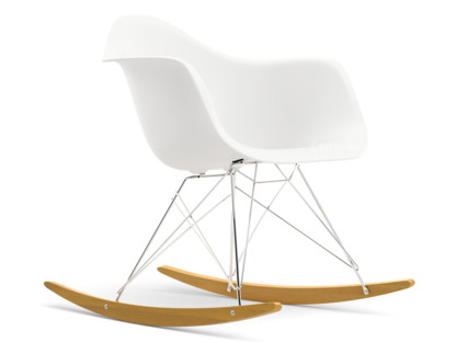 Eames Plastic Armchair RE RAR Blanc|Chromé|Érable nuance de jaune