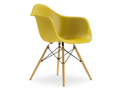 Eames Plastic Armchair RE DAW Moutarde|Sans rembourrage|Sans rembourrage|Version standard - 43 cm|Frêne tons miel