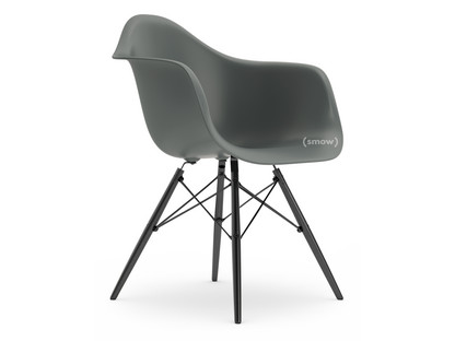 Eames Plastic Armchair RE DAW Gris granit|Sans rembourrage|Sans rembourrage|Version standard - 43 cm|Érable noir