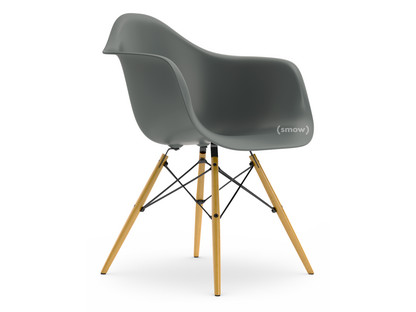 Eames Plastic Armchair RE DAW Gris granit|Sans rembourrage|Sans rembourrage|Version standard - 43 cm|Érable nuance de jaune