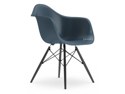 Eames Plastic Armchair RE DAW Bleu océan|Sans rembourrage|Sans rembourrage|Version standard - 43 cm|Érable noir