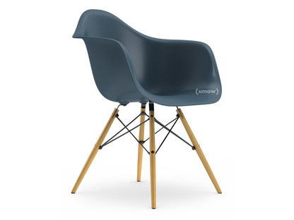 Eames Plastic Armchair RE DAW Bleu océan|Sans rembourrage|Sans rembourrage|Version standard - 43 cm|Frêne tons miel