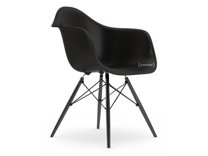 Eames Plastic Armchair RE DAW Noir profond  |Sans rembourrage|Sans rembourrage|Version standard - 43 cm|Érable noir