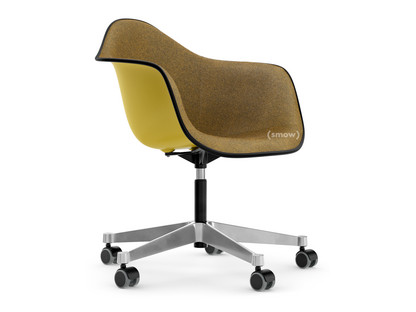 Eames Plastic Armchair RE PACC Moutarde RE|Rembourrage intégral|Moutarde / gris foncé