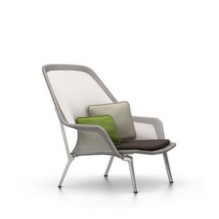 Slow Chair Piétement poli|Marron/crème