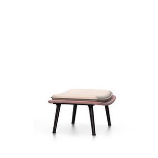 Slow Chair Ottoman Piétement epoxy chocolat|Rouge/crème