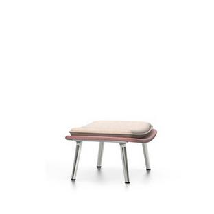 Slow Chair Ottoman Piétement poli|Rouge/crème