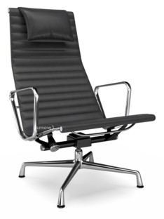 Aluminium Chair EA 124 Chromé|Cuir (Standard)|Asphalte