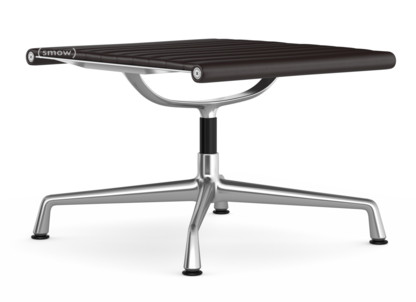Aluminium Chair EA 125 Piétement poli|Cuir (Standard)|Chocolat