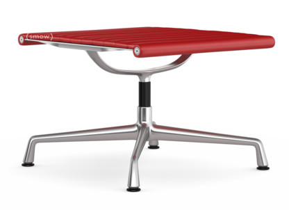 Aluminium Chair EA 125 Piétement poli|Cuir (Standard)|Rouge