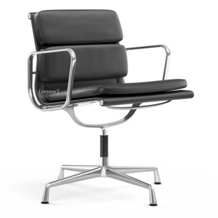 Soft Pad Chair EA 207 / EA 208 EA 207 - non-pivotante|Poli|Cuir standard asphalt, Plano gris foncé
