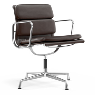 Soft Pad Chair EA 207 / EA 208 EA 208 - pivotante|Poli|Cuir Standard châtaigne, Plano marron
