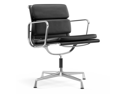Soft Pad Chair EA 207 / EA 208 EA 207 - non-pivotante|Poli|Cuir Premium F nero, Plano nero