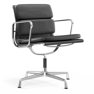 Soft Pad Chair EA 207 / EA 208 EA 208 - pivotante|Chromé|Cuir standard asphalt, Plano gris foncé